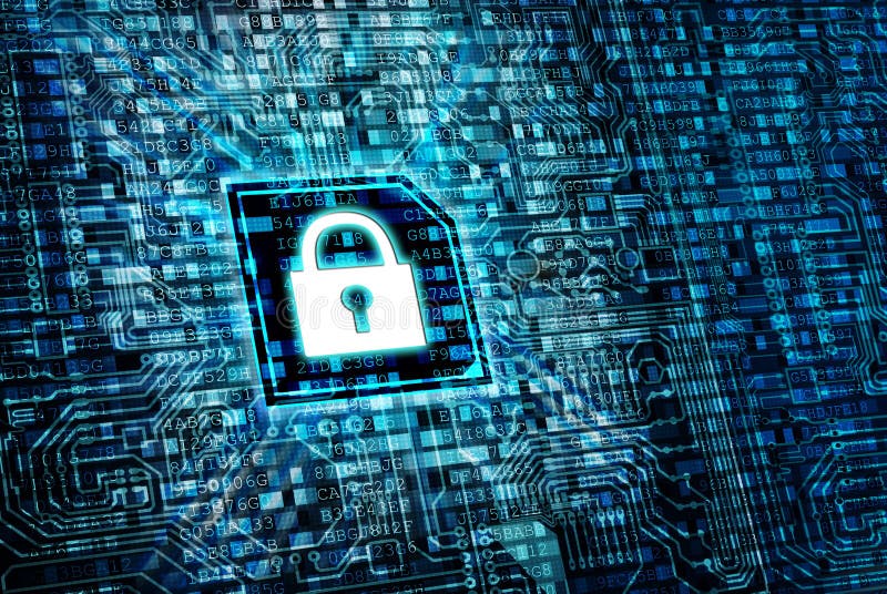 Secure data processing concept royalty free stock photo