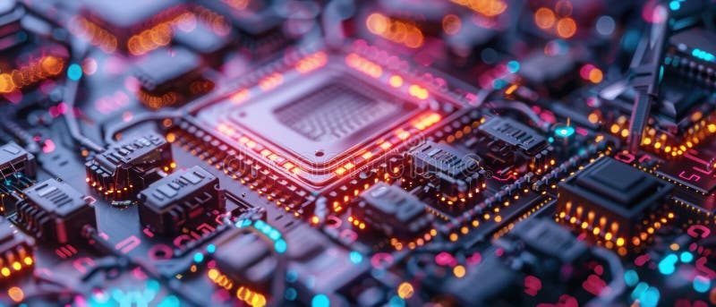 Secure digital exchange platform, realtime transactions, top view, highlighting encryption, digital binary as object, vivid color stock image