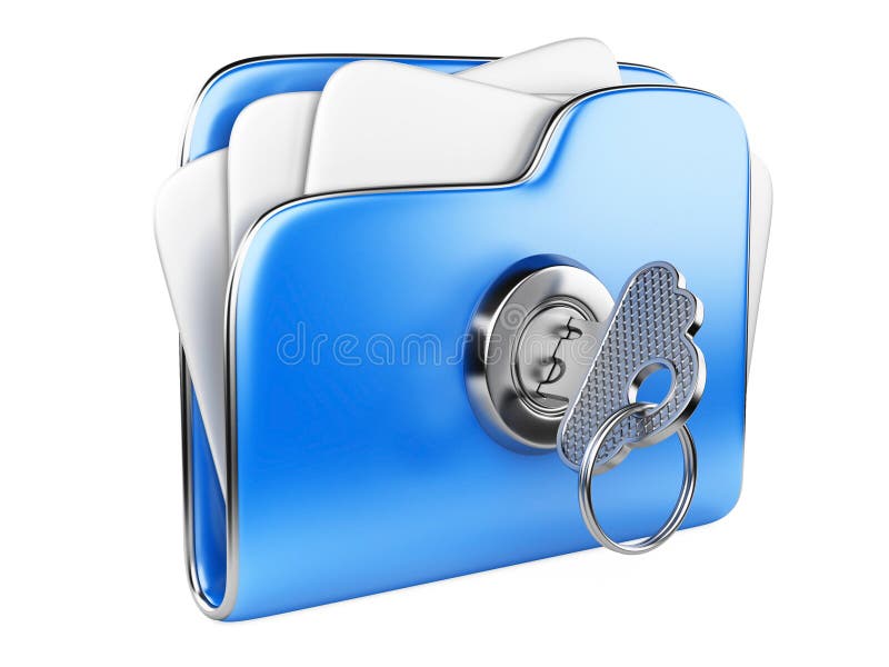 Secure files. Folder with Key. stock illustration Secure files. Folder with Key. stock illustration