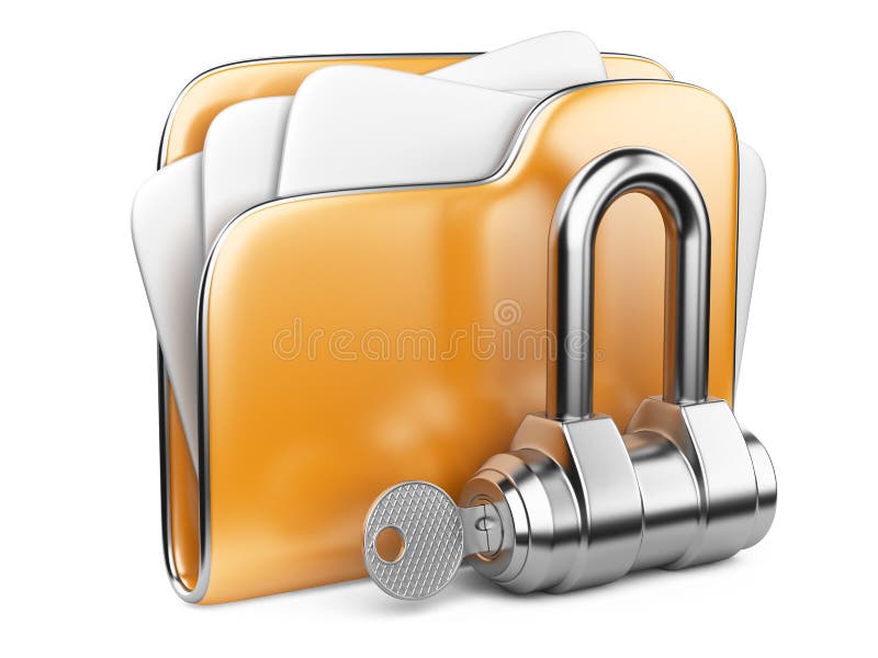 Secure files. Folder with Key. royalty free illustration Secure files. Folder with Key. royalty free illustration