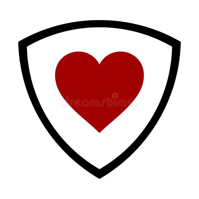Secure heart icon royalty free illustration