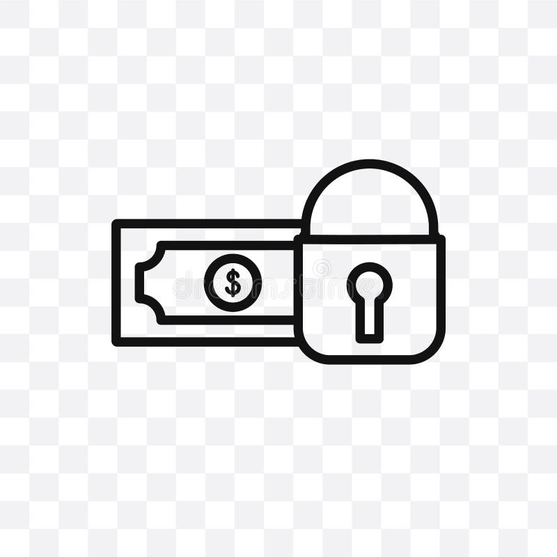 Payment Protection Vector Linear Icon Isolated on Transparent