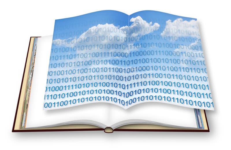 Secure storage on service cloud - concept image with open photo book - - I`m the copyright owner of the images used in this 3D royalty free stock photography