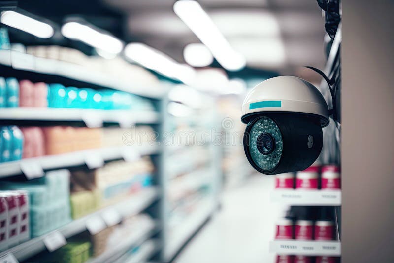 Secure Surveillance in Retail Market Stock Image Image of equipment