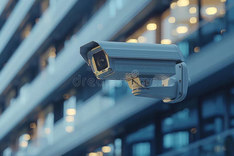 Monitorizarea și detectarea securizată a materialelor video integrate cu alarmele conceptului de securitate care utilizează covora vector illustration