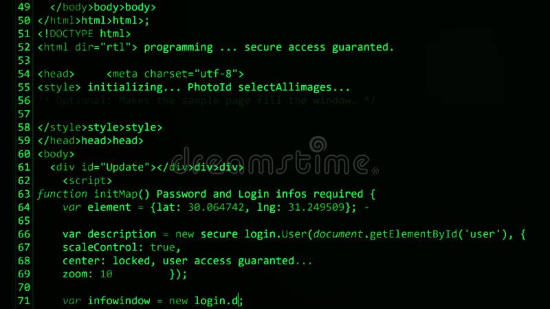 A visual representation of secure access programming code, displaying encrypted lines of code with a focus on security protocols. The screen showcases complex algorithms, authentication mechanisms, and secure access layers, emphasizing the importance of digital security in programming and data protection. Code programming video