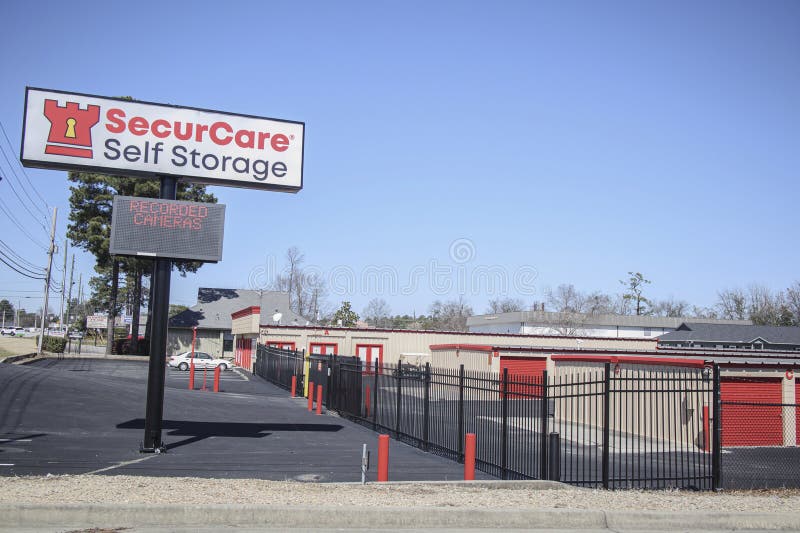 SecureCare Self Storage Rental Facility Business Clear Blue Sky Right