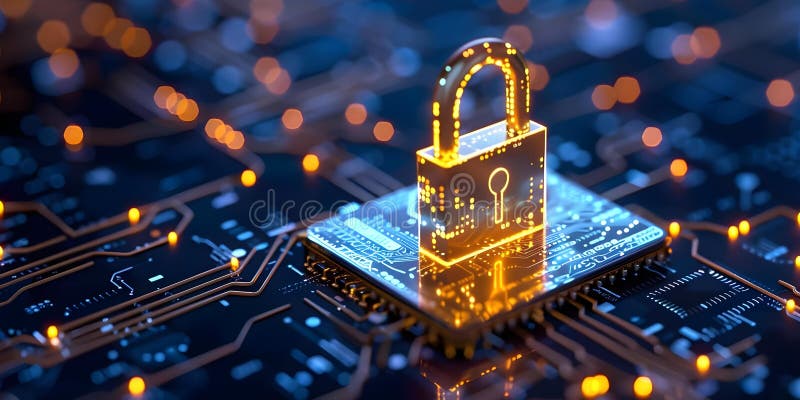 Securing Data Connections with Network Security and Binary Code Padlock. Concept Network Security vector illustration