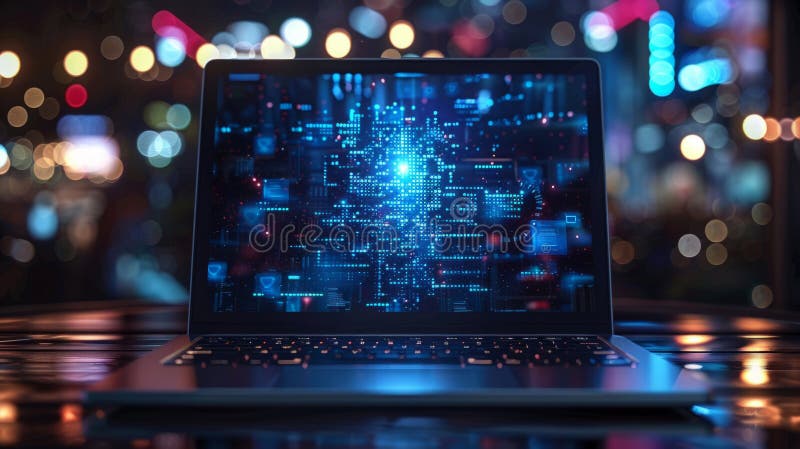 Securing data and preventing unauthorized access on digital devices and networks. royalty free illustration