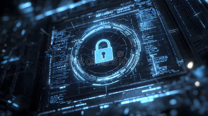 Securing data protection digital environment graphic design cybersecurity abstract viewpoint information security concept stock illustration