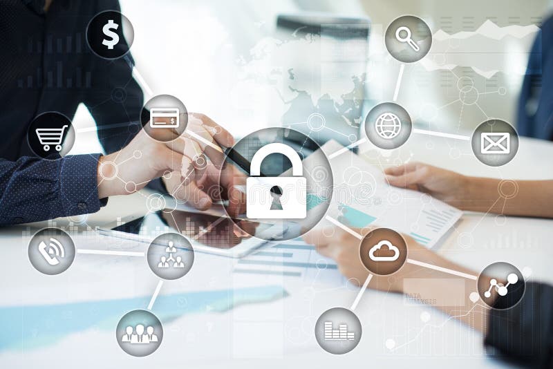 Securitatea informatică în materie de protecție a datelor. concept internet royalty free stock photos