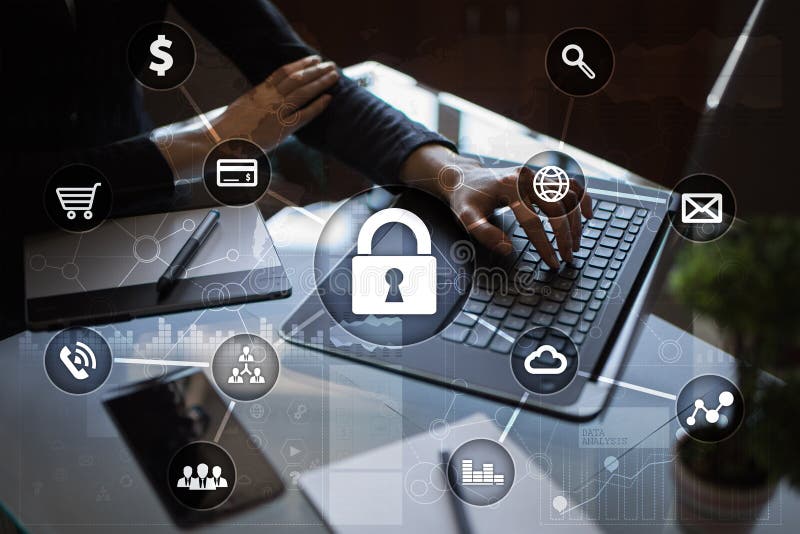 Securitatea informatică în materie de protecție a datelor și de criptare. stock photography