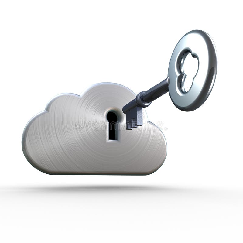 Securitatea soluțiilor în cloud și criptologie stock illustration