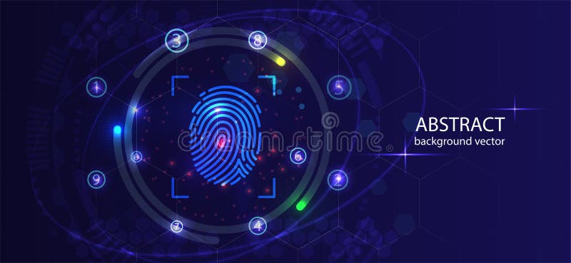 Security background with lock. Finger-print scanning.Abstract digital conceptual technology. computer technology website internet vector illustration Security background with lock. Finger-print scanning.Abstract digital conceptual technology. computer technology website internet vector illustration