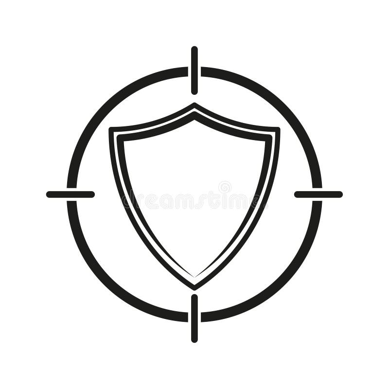 Security Breach Icon. Shield Symbol. Vector Illustration. EPS 10 Stock