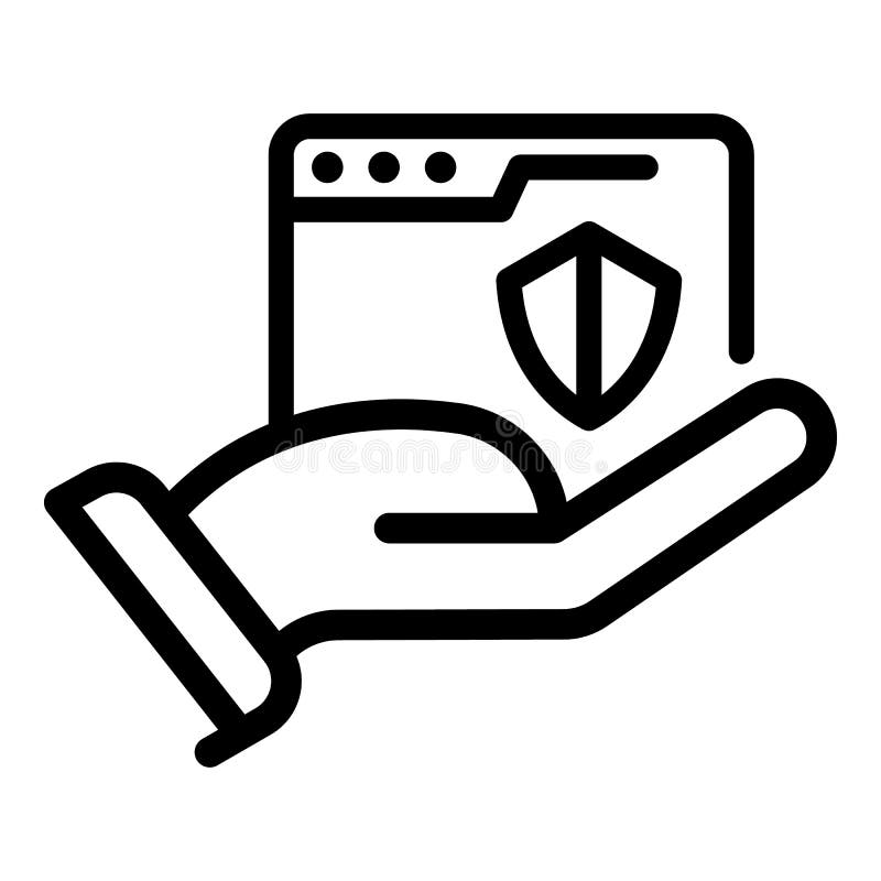 Security browser icon, outline style stock illustration