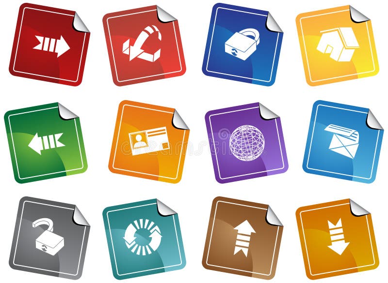Security Browser Sticker Set stock illustration