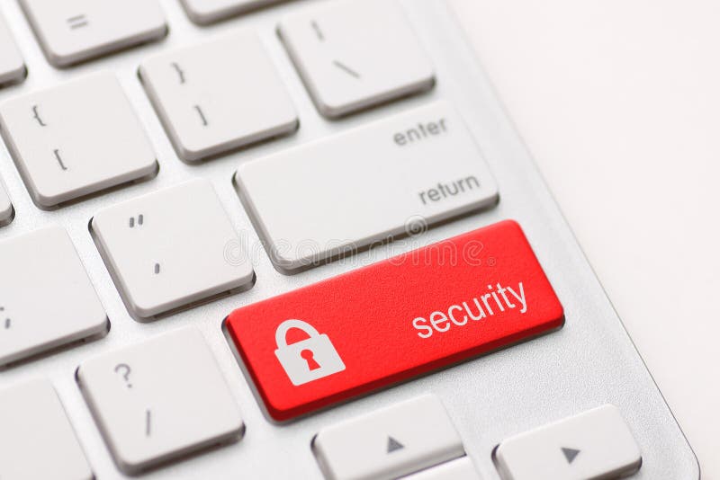 Security button key stock photo