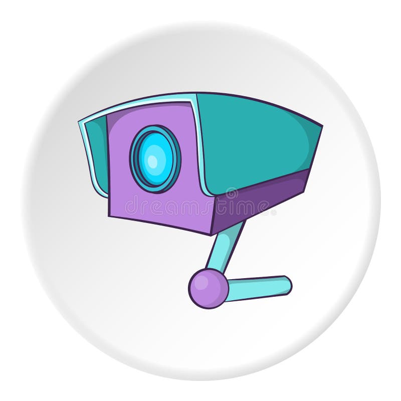 Security camera icon, cartoon style. 