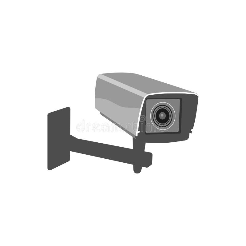 Security Camera Icon. Minimalist Icon Isolated on White Background
