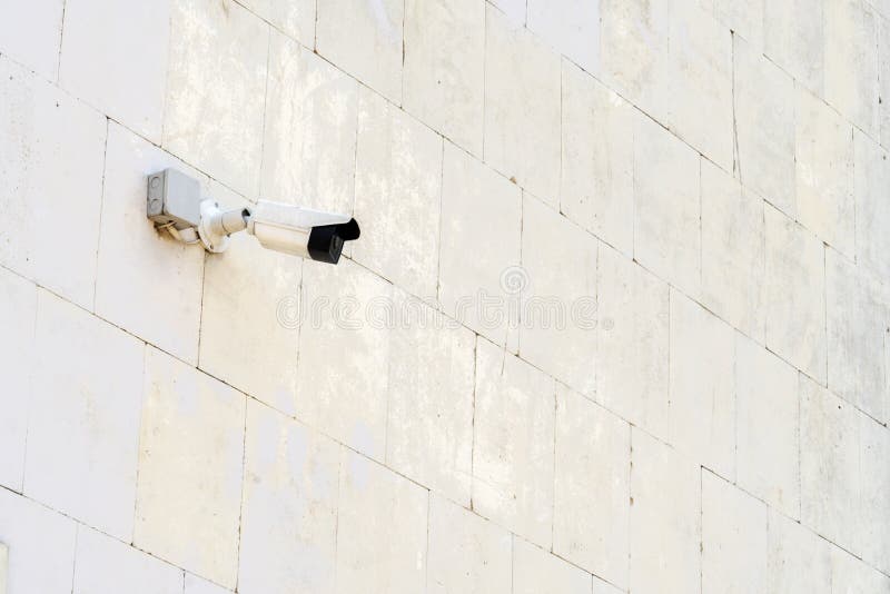 Security camera on wall modern building