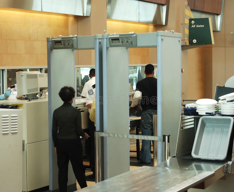 Aeropuerto controlar pasajero a través de.