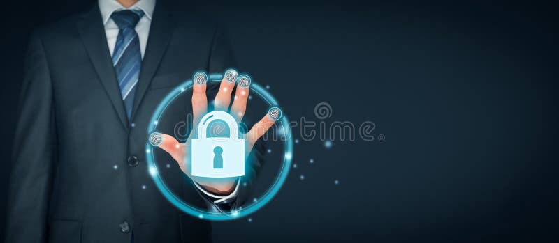 Security concept with fingerprint touch identification and authentication royalty free stock photography Security concept with fingerprint touch identification and authentication royalty free stock photography