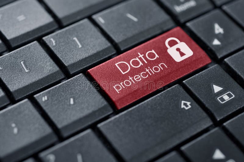 Security Concept. Words Data protection on button of computer keyboard Security Concept. Words Data protection on button of computer keyboard