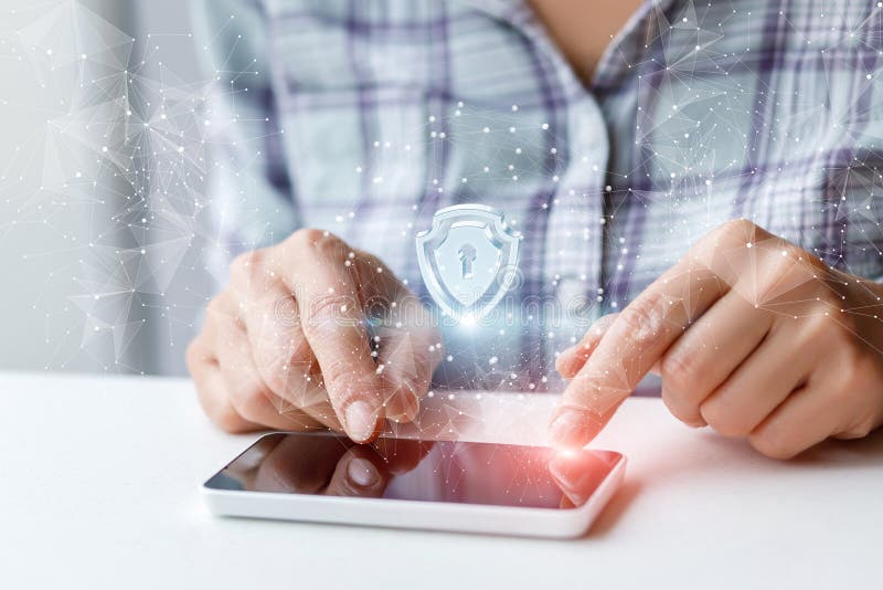 Security concepts of mobile devices stock photography