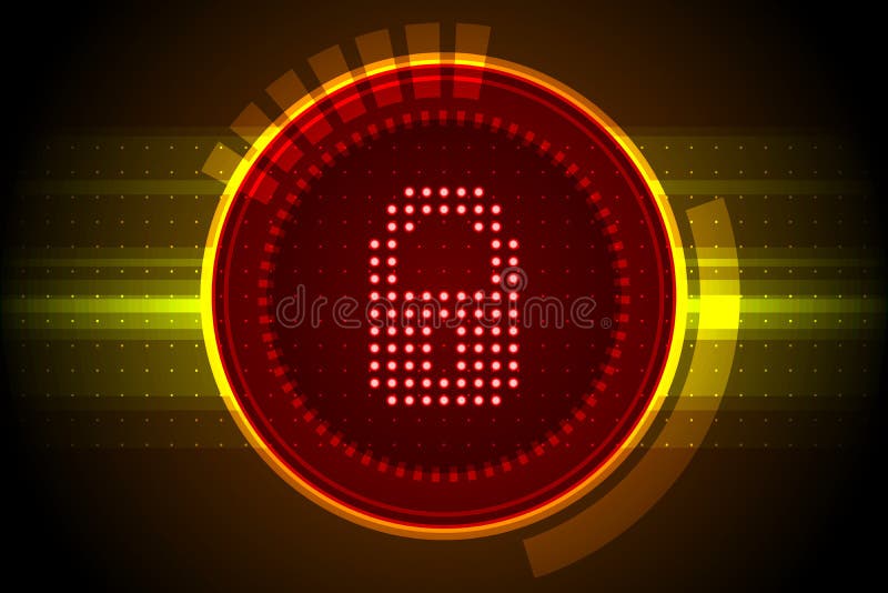 Security digital data illustration, lock icon, internet protection concept. stock illustration