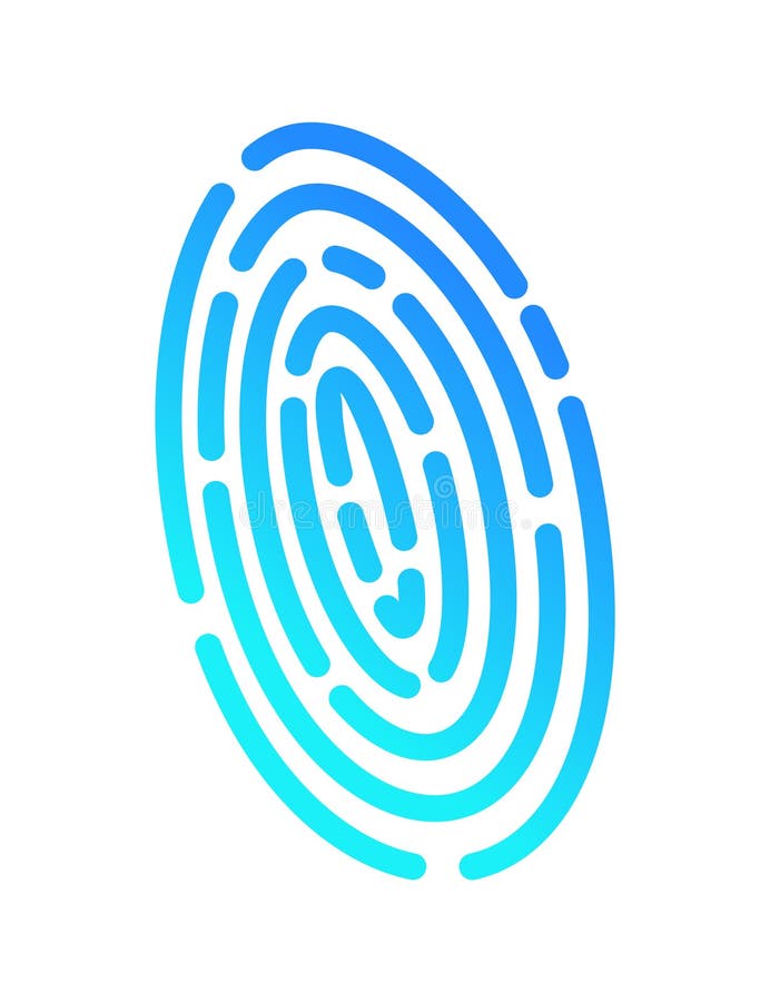 Security isometric. Fingerprint scanning, future technology for verification. Cyber security and data protection concept stock illustration