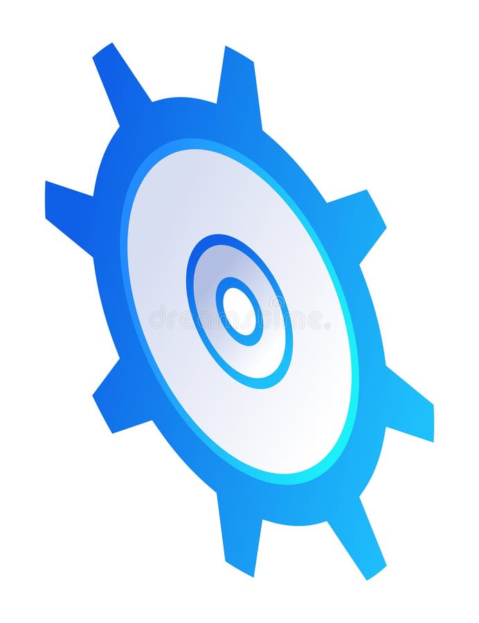 Security isometric. Gear icon, future technology for verification. Cyber security and data protection concept. High tech stock illustration