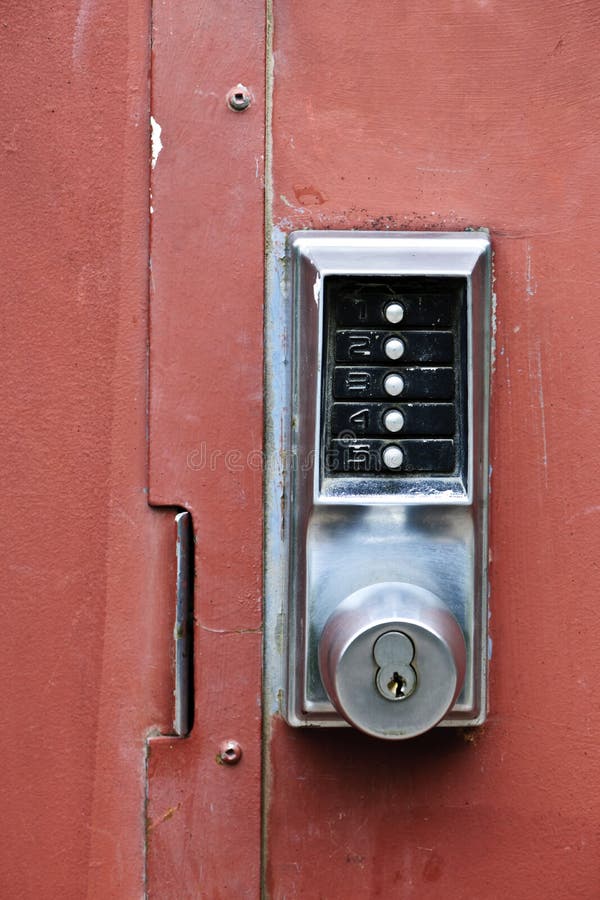 Security Lock on Metal Door Stock Photo Image of safety, restricted