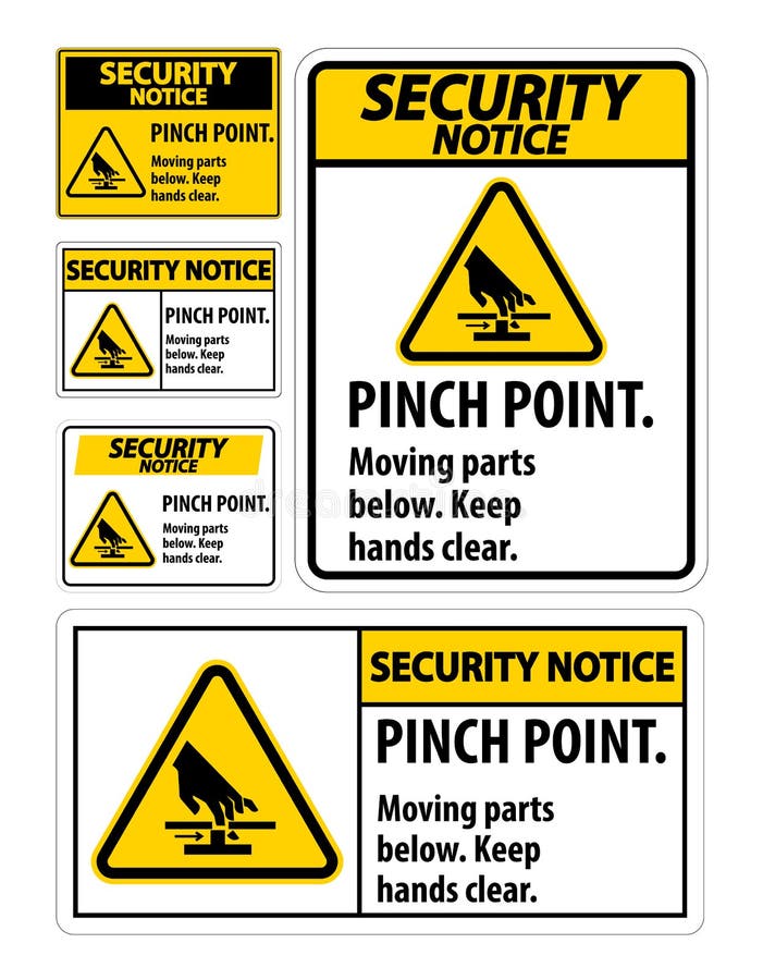 MOVING PARTS warning label Industrial Safety Decal Sticker caution PINCH POINT 