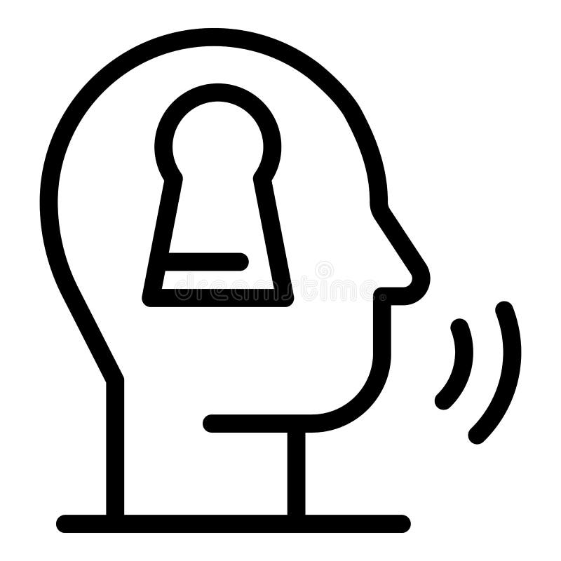 Security service icon, outline style stock illustration