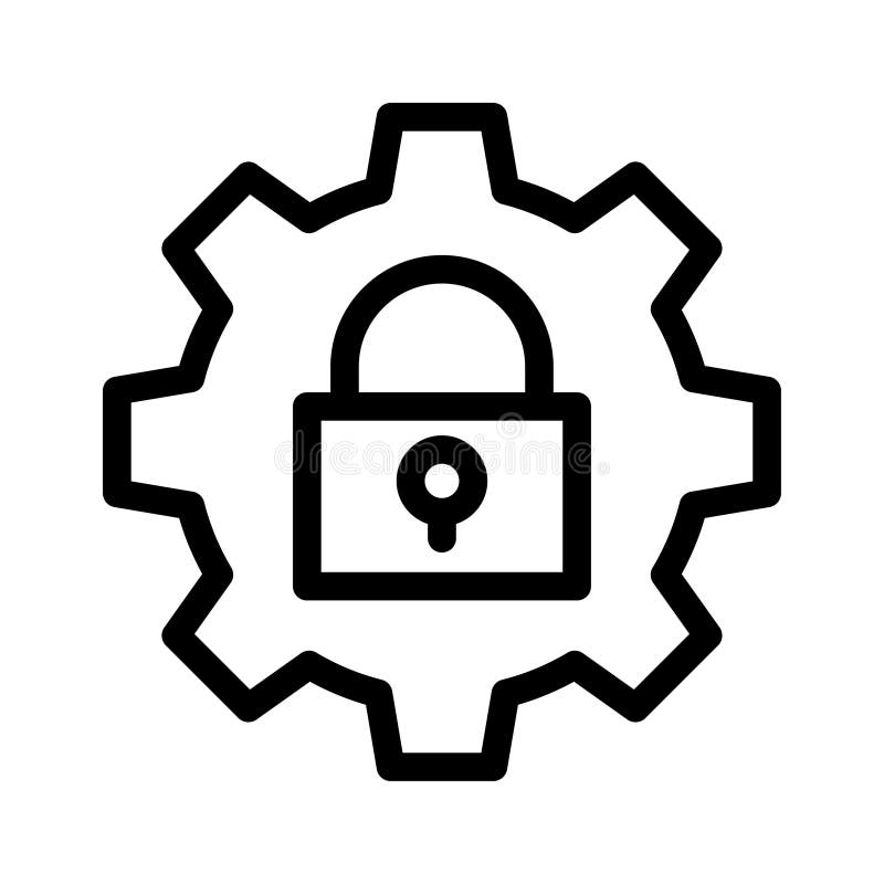 Security settings line icon illustration vector graphic vector illustration