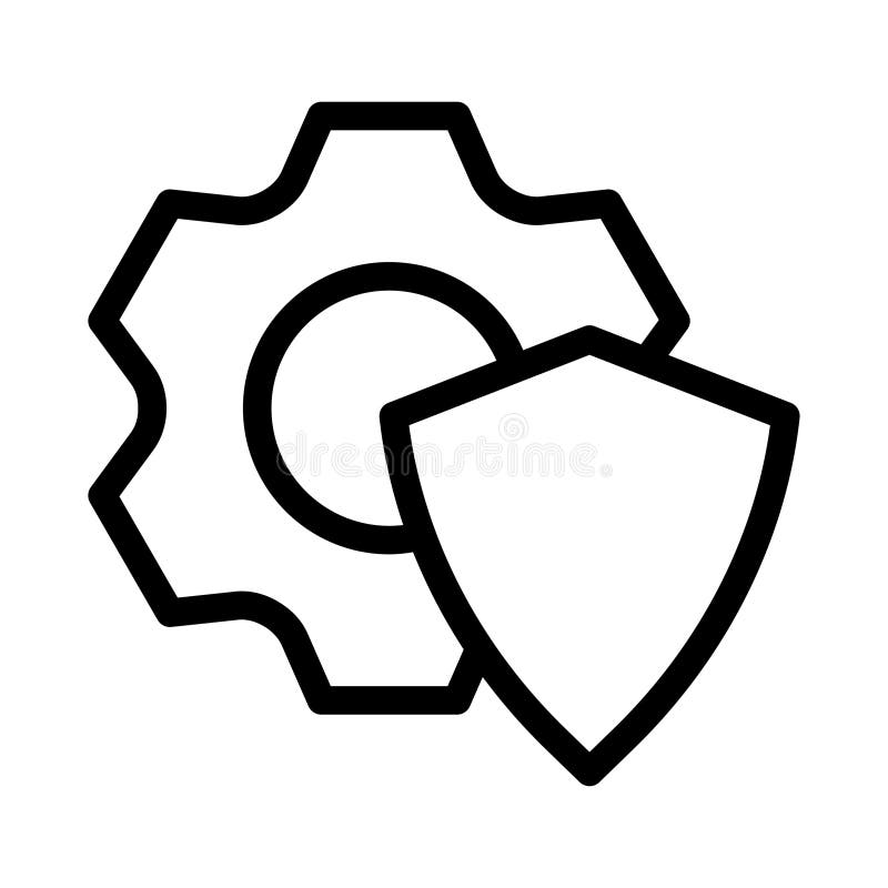 Security settings line icon illustration vector graphic stock illustration