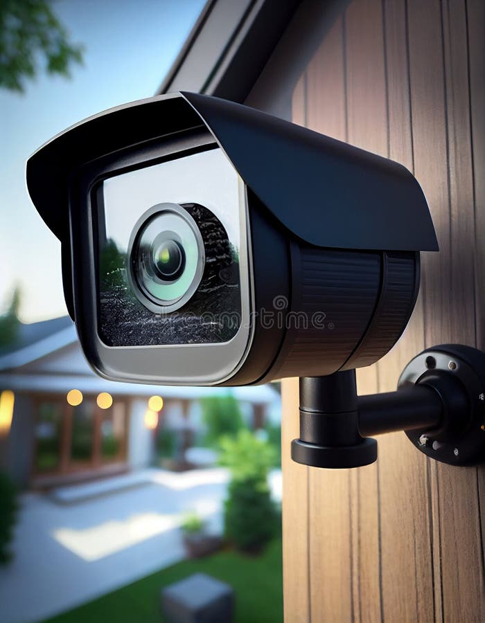 Security Surveillance Camera on Street, Created with Generative AI