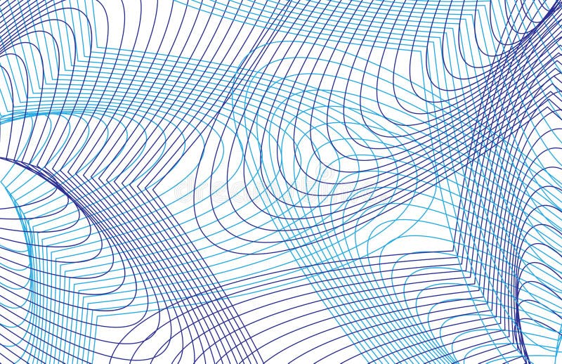Security Wavy Lines Blue Guilloche Vector Background. Stock Vector