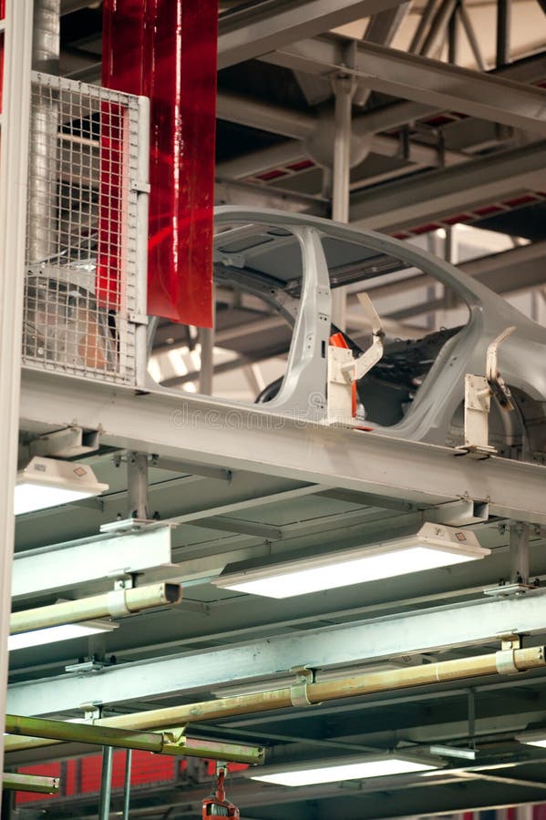 The sedan assembly shop production line stock photography