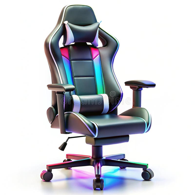 Sedia da gioco futuristica con illuminazione RGB royalty illustrazione gratis