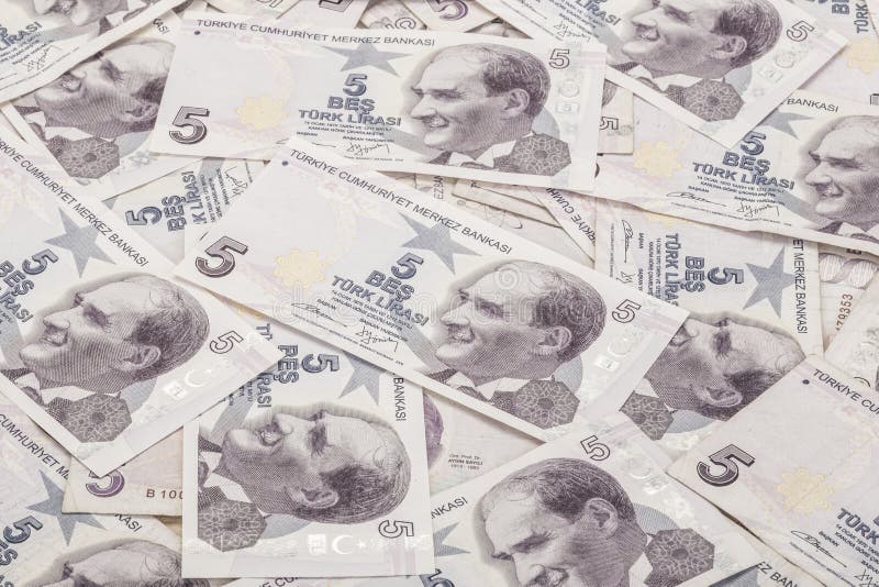 Sedlar för turkisk Lira som en bakgrund royaltyfria bilder Sedlar för turkisk Lira som en bakgrund royaltyfria bilder