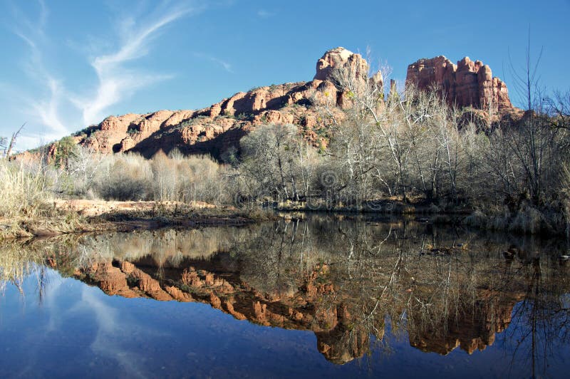 Sedona, AZ, S.U.A., roccia della luna di Cresent. immagine stock Sedona, AZ, S.U.A., roccia della luna di Cresent. immagine stock