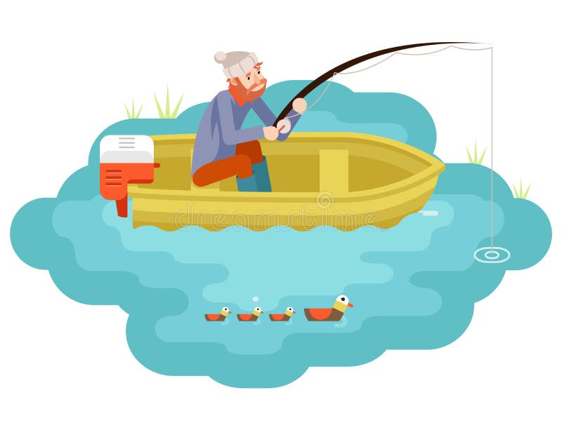 See-Fischen-erwachsener Fischer mit der Fischerei Rod Boat Birds Isolated Concept-Charakter-isometrische Ikonen-der flachen Desig stock abbildung See-Fischen-erwachsener Fischer mit der Fischerei Rod Boat Birds Isolated Concept-Charakter-isometrische Ikonen-der flachen Desig stock abbildung