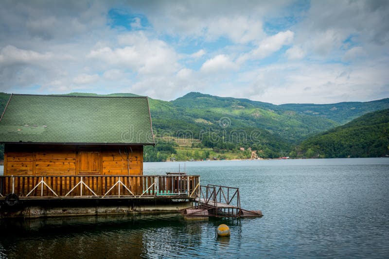 Lake cottage. Tara mountain, Lake Perucac. Serbia. Lake cottage. Tara mountain, Lake Perucac. Serbia.