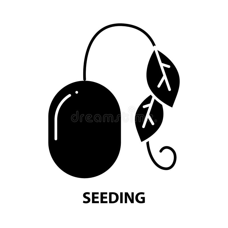Seeding icon, black vector sign with editable strokes, concept illustration vector illustration