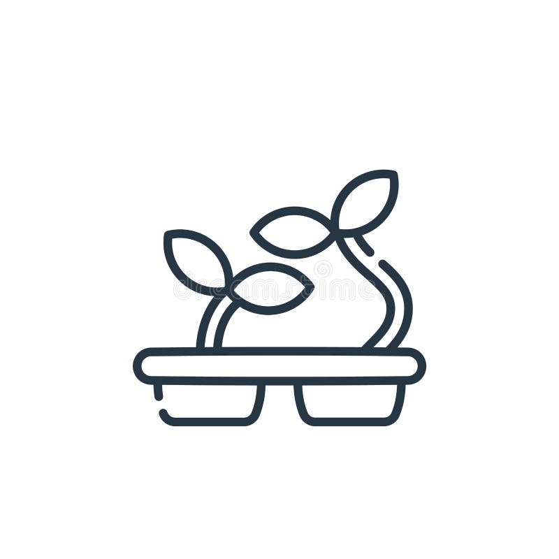 Seeding icon vector from house plant concept. Thin line illustration of seeding editable stroke. seeding linear sign for use on royalty free illustration