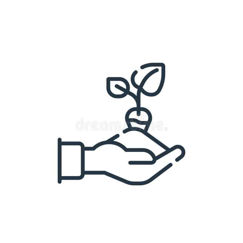 Seeding icon vector from spring concept. Thin line illustration of seeding editable stroke. seeding linear sign for use on web and vector illustration