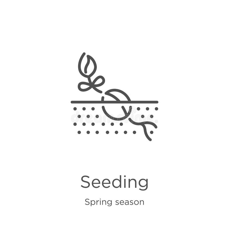 Seeding icon vector from spring season collection. Thin line seeding outline icon vector illustration. Outline, thin line seeding stock illustration