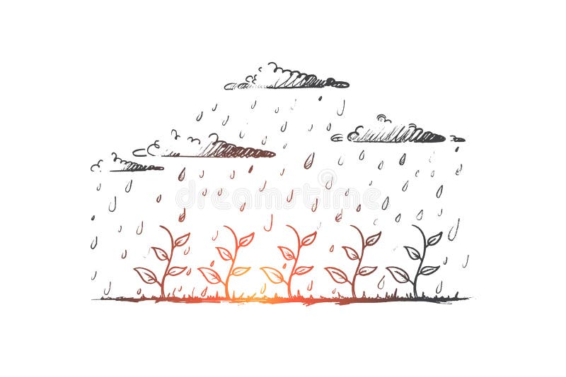 Seedling concept. Hand drawn isolated vector. stock illustration